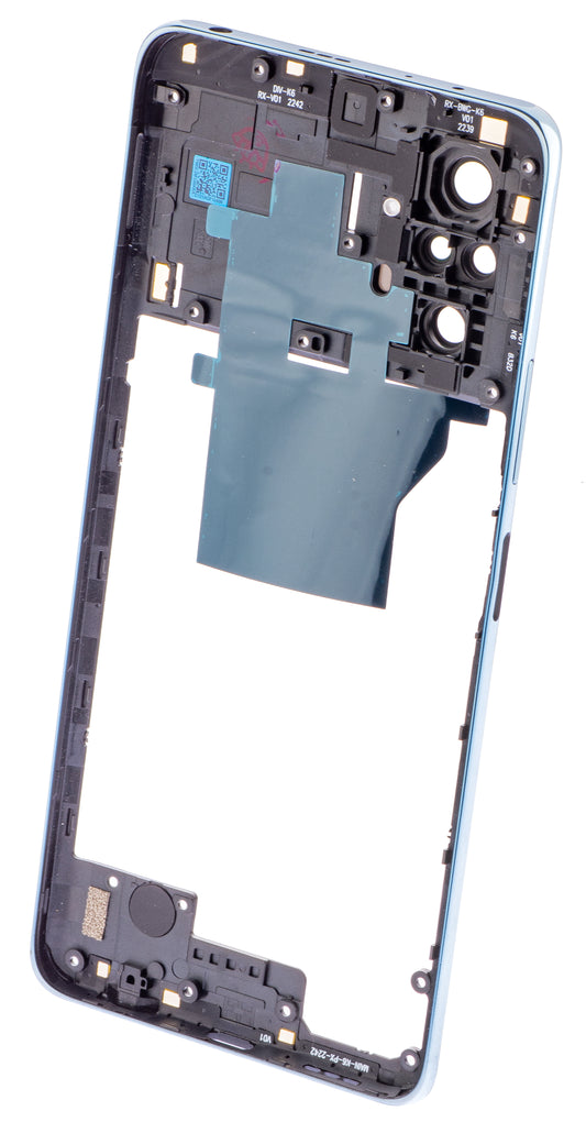 Srednje Kućište - Staklo Zadnje Kamere Xiaomi Redmi Note 10 Pro, Plavo (Galactic Blue)