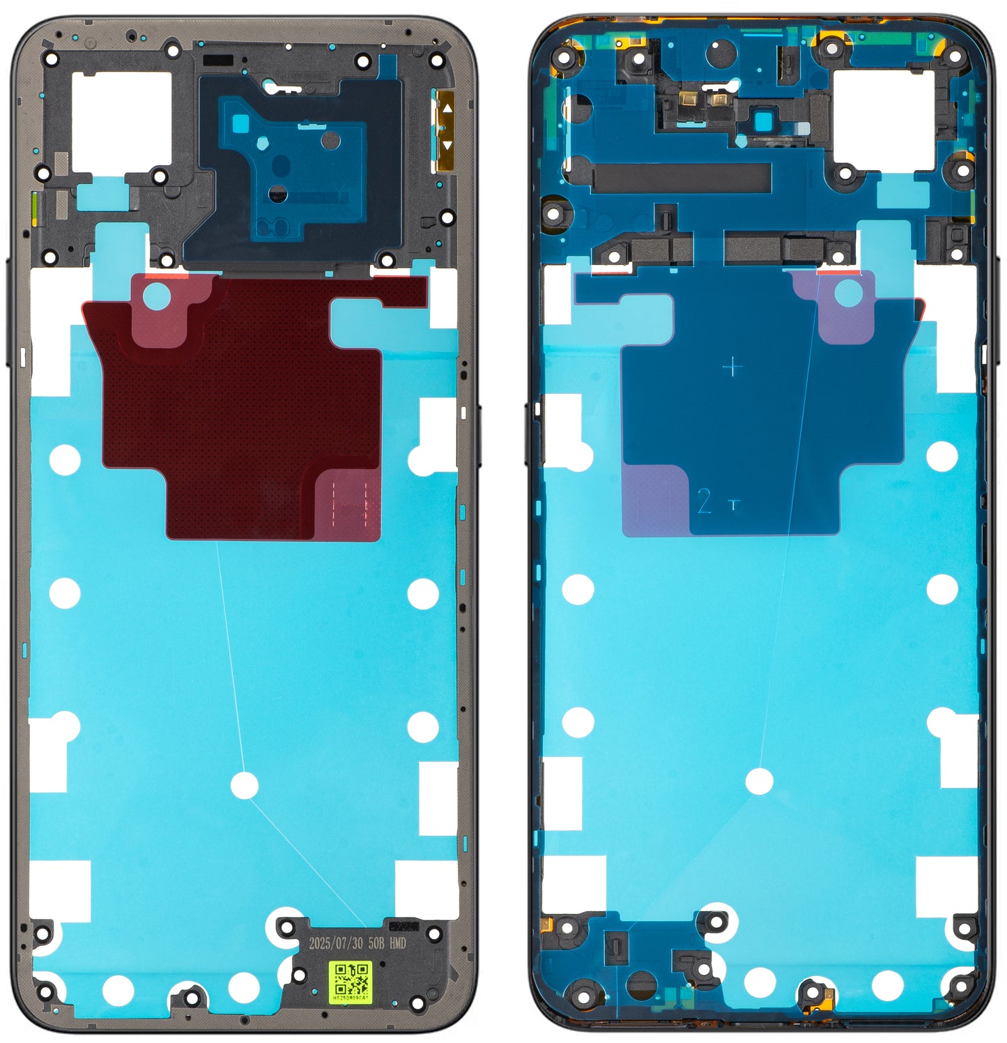 Carcasa Mijloc Honor X7d 4G / 400 Smart 4G, Crna (Velvet Black), Service Pack 9707ACDP