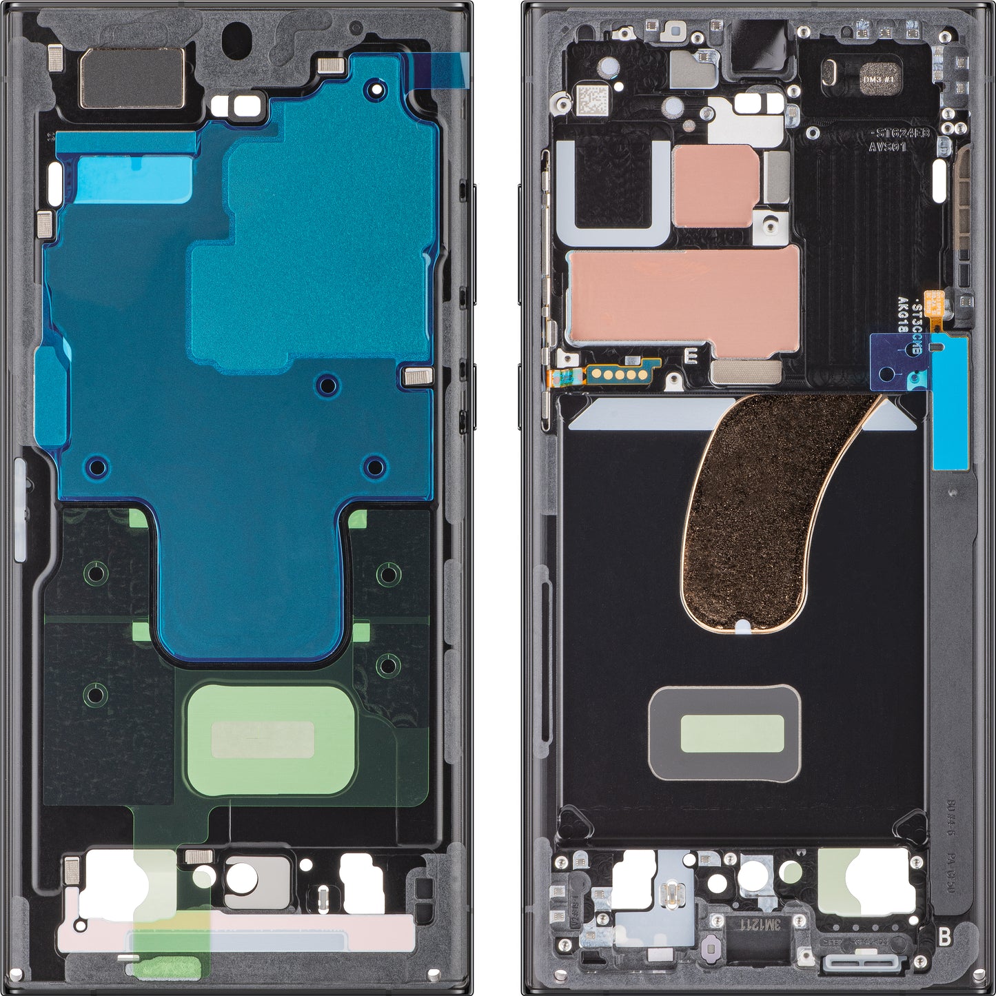 Srednji okvir Samsung Galaxy S23 Ultra S918, Crna (Grafit), Service Pack GH96-15833E