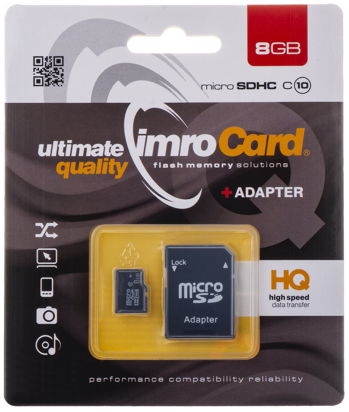 Memorijska kartica microSDHC Imro, 8Gb, Klasa 10, Sa Adapterom