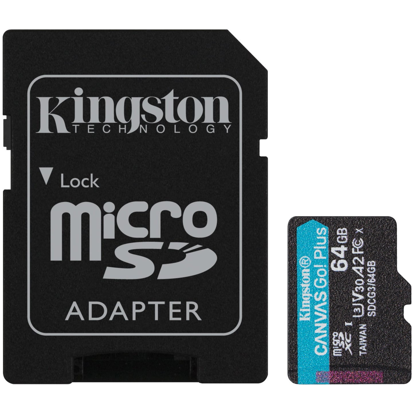 Memorijska kartica microSDXC Kingston Canvas Go Plus Android A2, 64Gb, Klasa 10 / UHS-1 U3, Sa Adapterom SDCG3/64GB