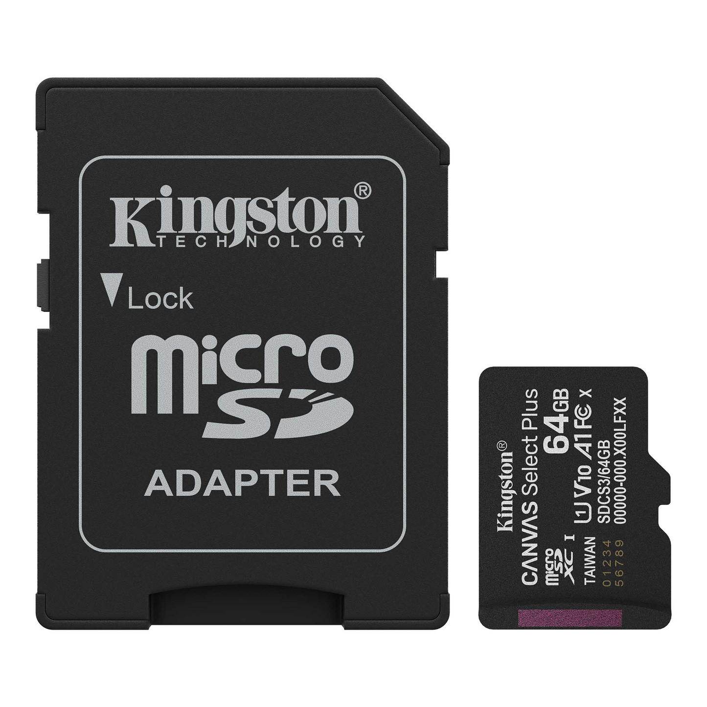 Memorijska kartica microSDXC Kingston Canvas Select Plus Android A1, 64Gb, Klasa 10 / UHS-1 U1, Sa adapterom SDCS3/64GB