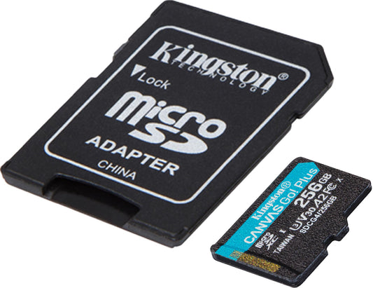 Memorijska kartica microSDXC Kingston Canvas Go Plus Android A2, 256Gb, Klasa 10 / UHS-1 U3, Sa adapterom SDCG4/256GB