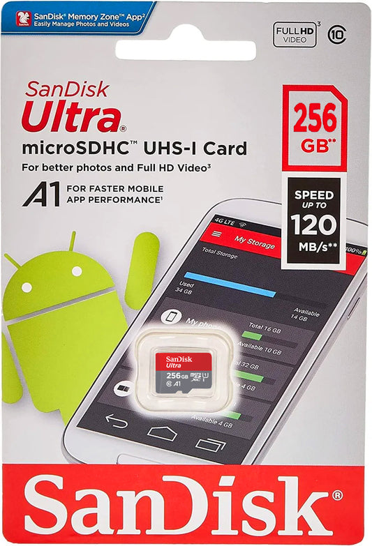 Memorijska kartica microSDXC SanDisk Ultra Android A1, 256Gb, Klasa 10 / UHS-1 U1 SDSQUAC-256G-GN6MN
