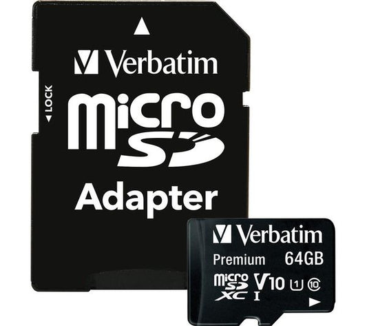 Memorijska kartica microSDXC Verbatim, 64Gb, Klasa 10 / UHS-1 U1, Sa Adapterom