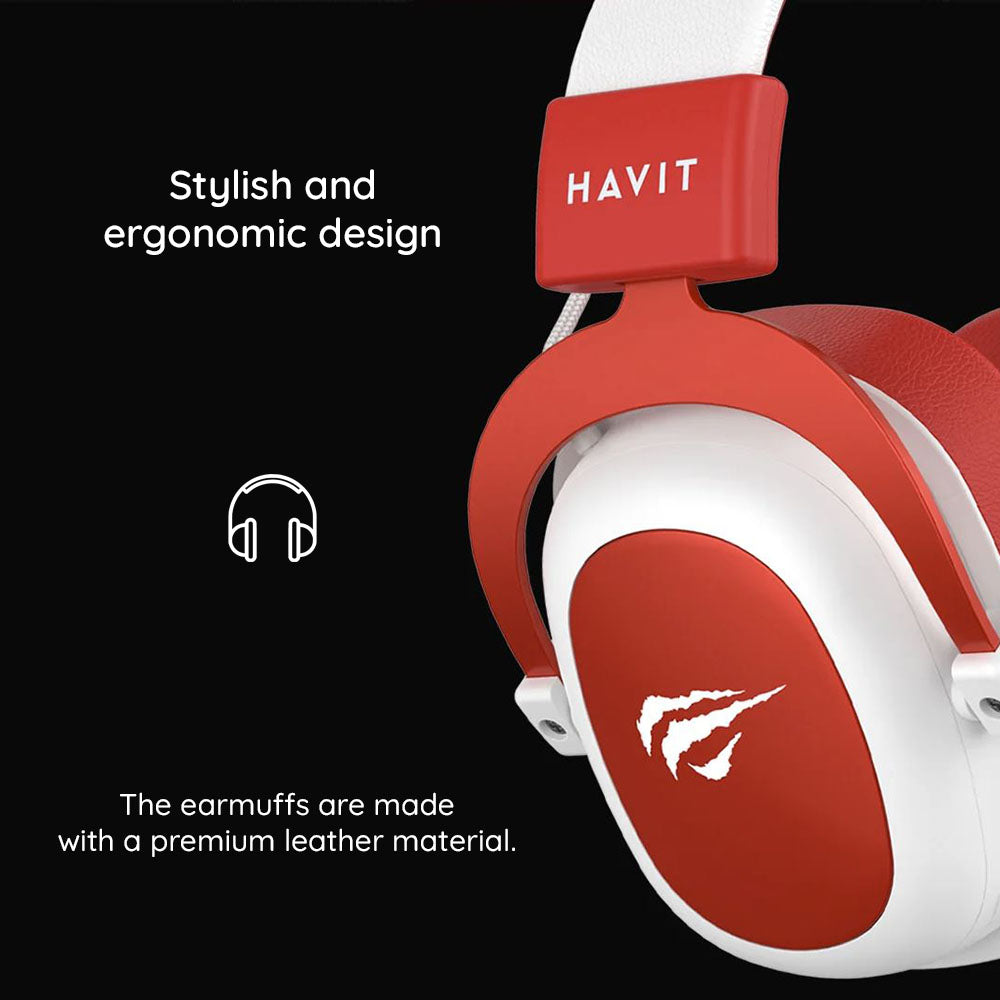 Gaming slušalice 3.5mm HAVIT H2002D, 2m, Crvene