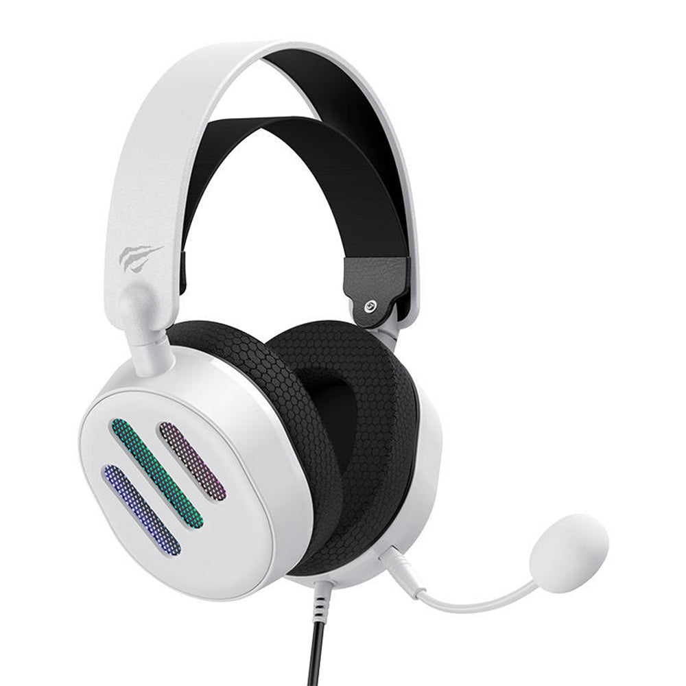 Slušalice za igranje 3.5mm HAVIT H2038U, RGB, 2.1m, Bele