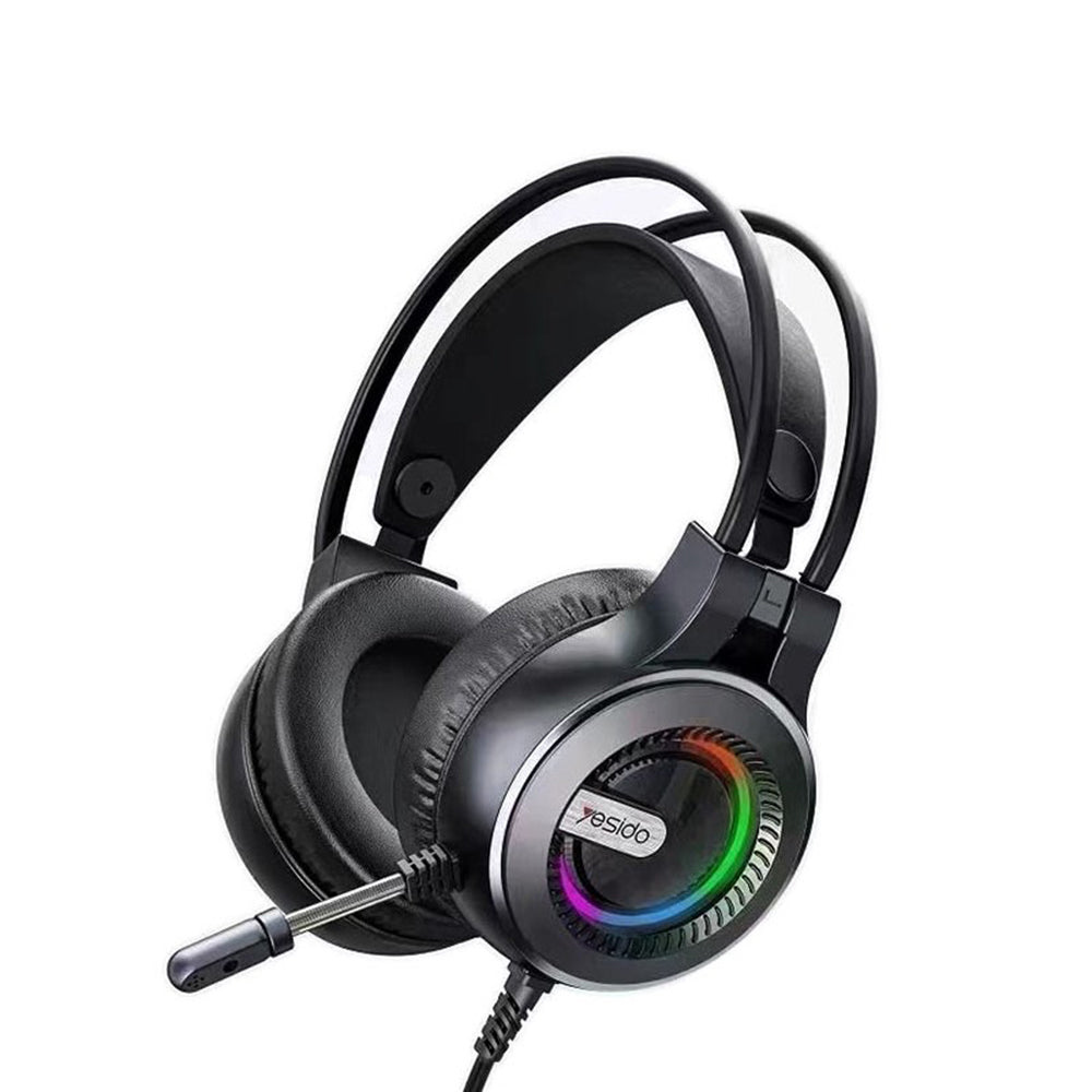 Slušalice za igranje 3.5mm Yesido EK02, RGB, 2.2m, Crne