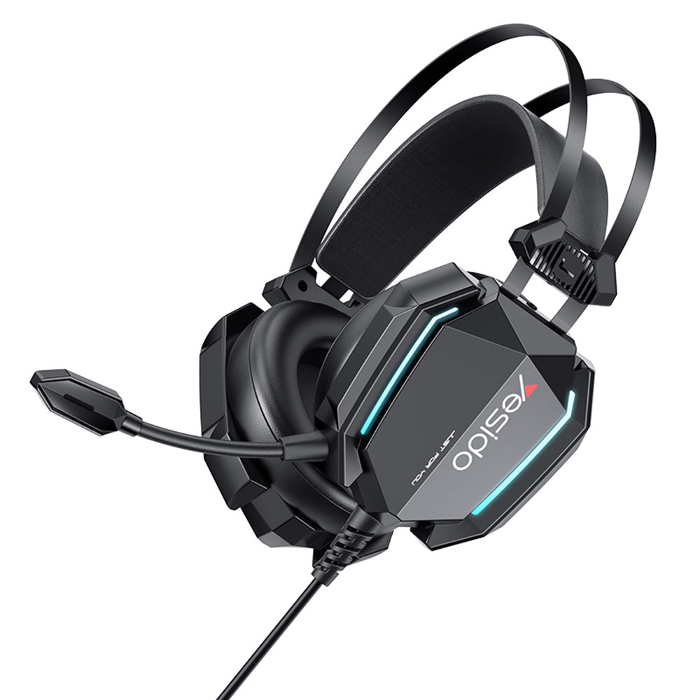 Gaming slušalice 3.5mm Yesido EK03, RGB, 2m, Crne
