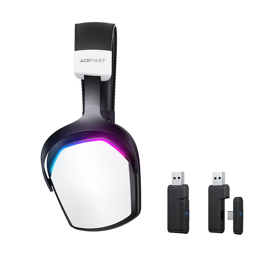 Slušalice za igranje Acefast H11, RGB, BT / Wi-Fi / Žičane, Bele
