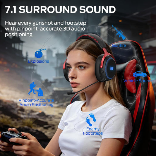Bežične gejming slušalice Monster Mission 350, BT / Wi-Fi / Žičane, Crne