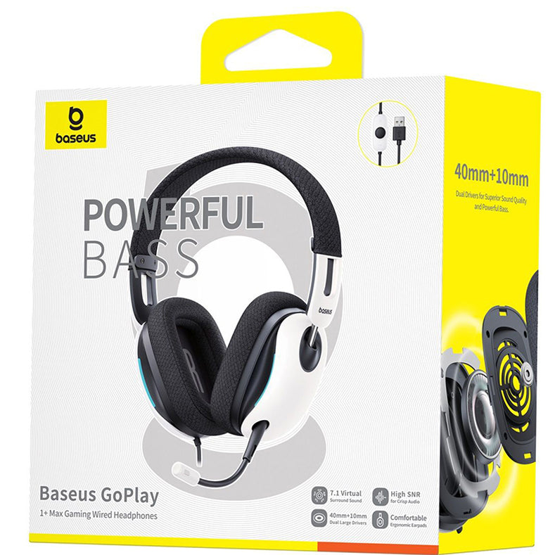 Slušalice za igranje USB Baseus GoPlay 1+ Max, Bele A00181003213-00