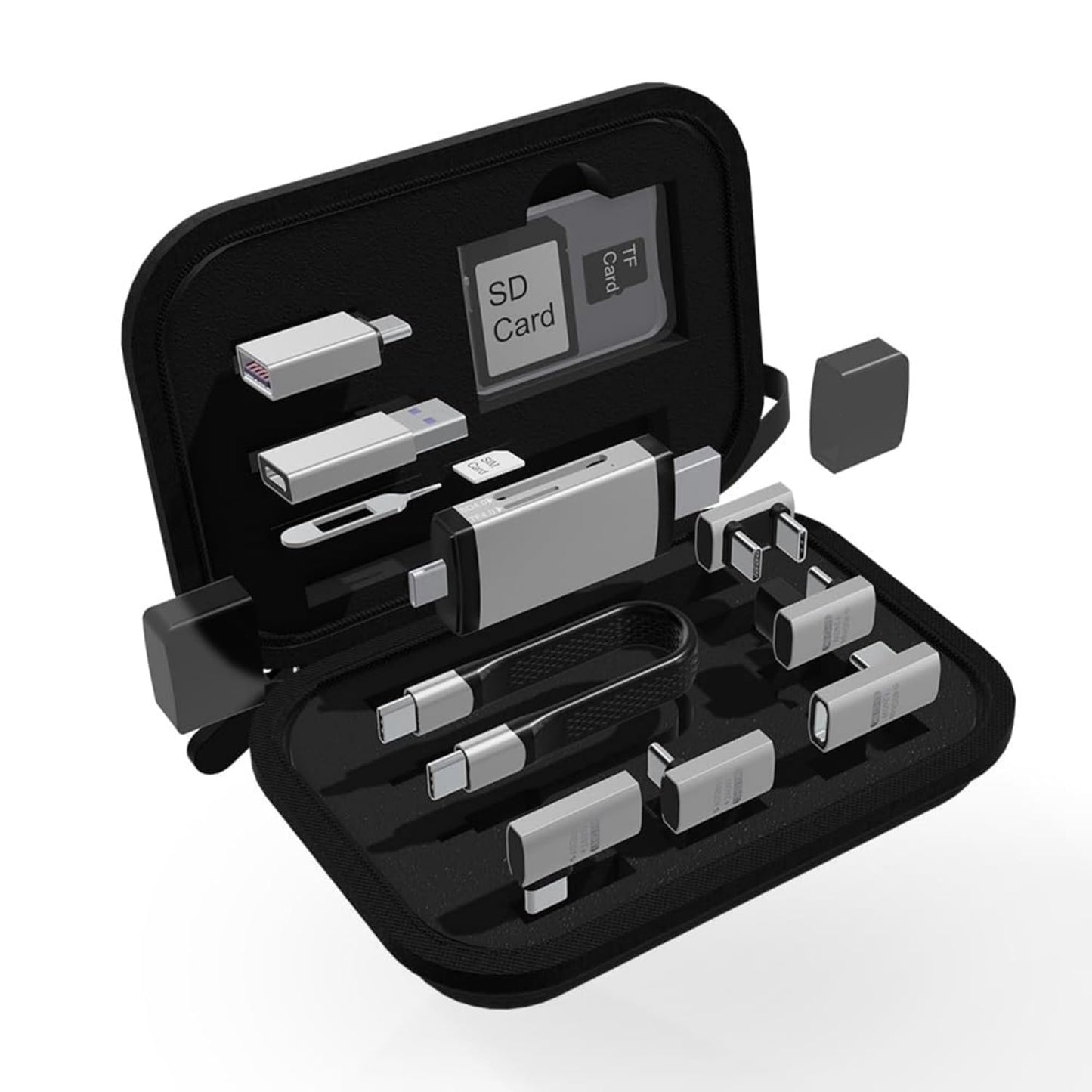 Čitač kartica USB / USB-C OEM OmniLink Pro-003 Travel, 10in1, Siva