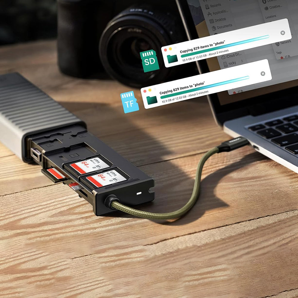 Čitač kartica USB / USB-C sa organizatorom UGREEN CM856 (55899), 2 x SD - microSD, Sivi