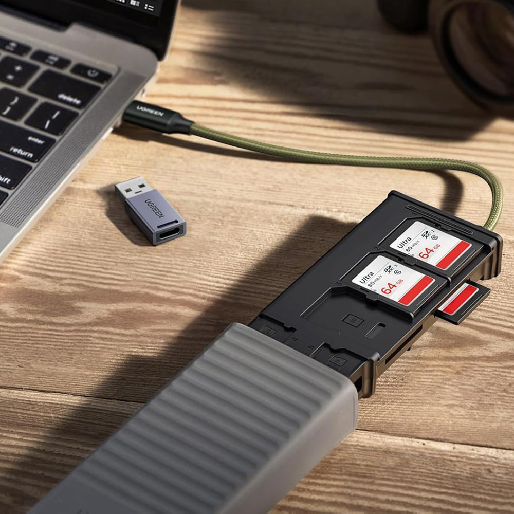 Čitač kartica USB / USB-C sa organizatorom UGREEN CM856 (55899), 2 x SD - microSD, Sivi
