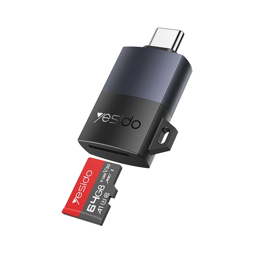 Čitač kartica USB-C Yesido GS37, microSD, Crni