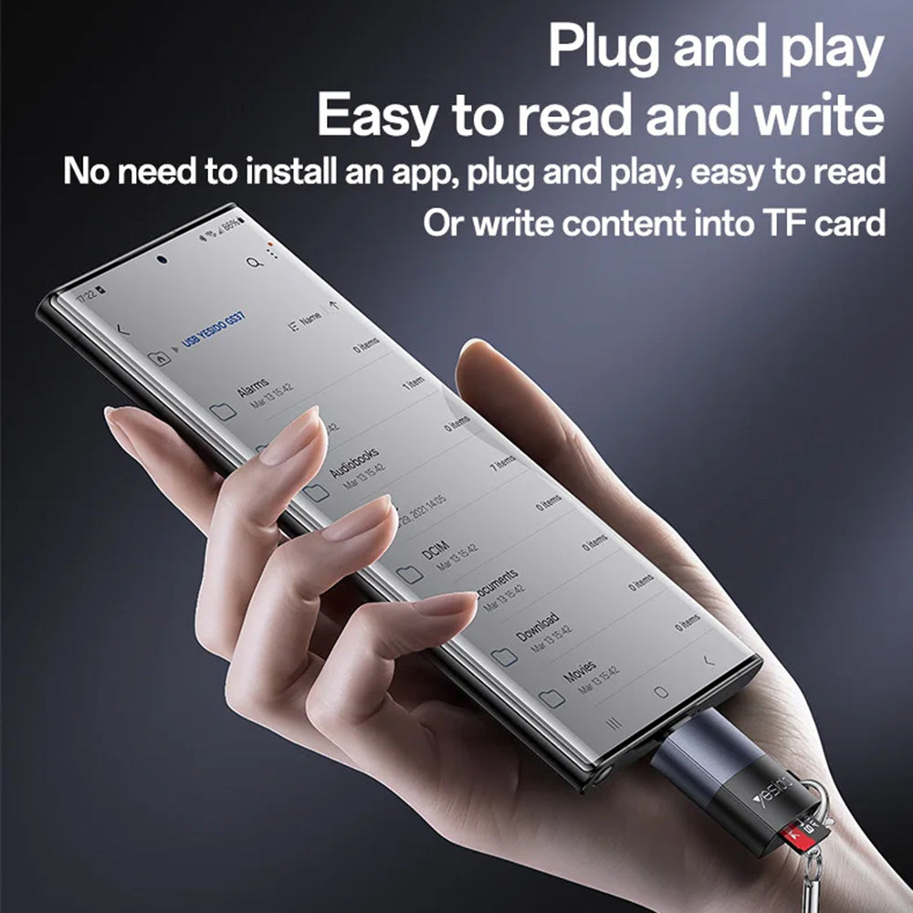 Čitač kartica USB-C Yesido GS37, microSD, Crni