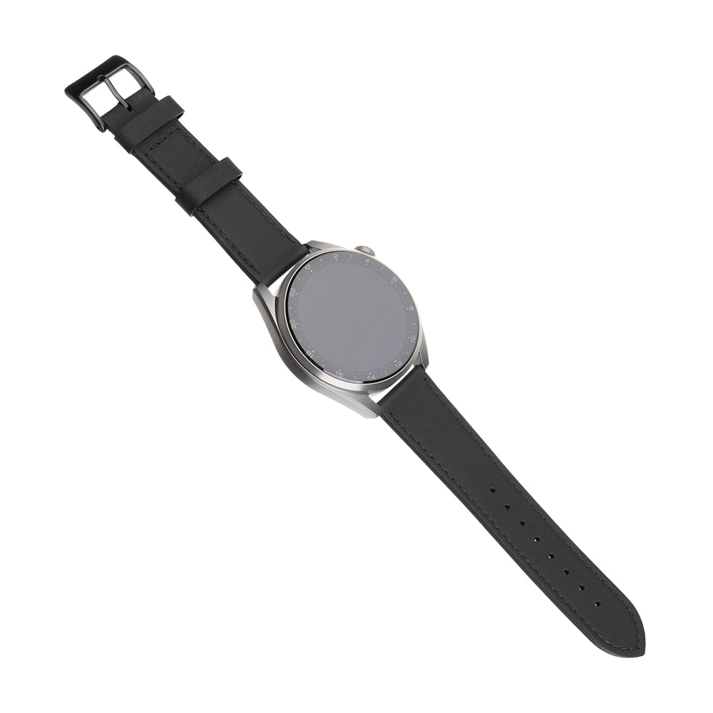 Kaiš Fixed Leather za Huawei Watch / Xiaomi Watch Series, 22mm, Crna