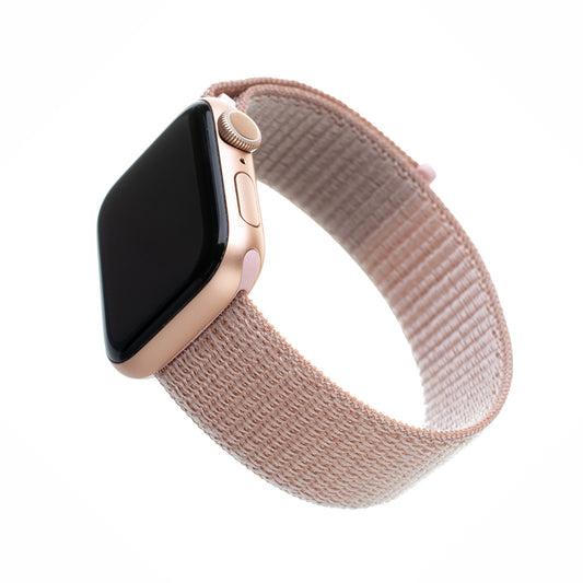 Kaiš Fixed Nylon za Apple Watch 49mm / 46mm / 45mm / 44mm / 42mm serije, Roze Zlato