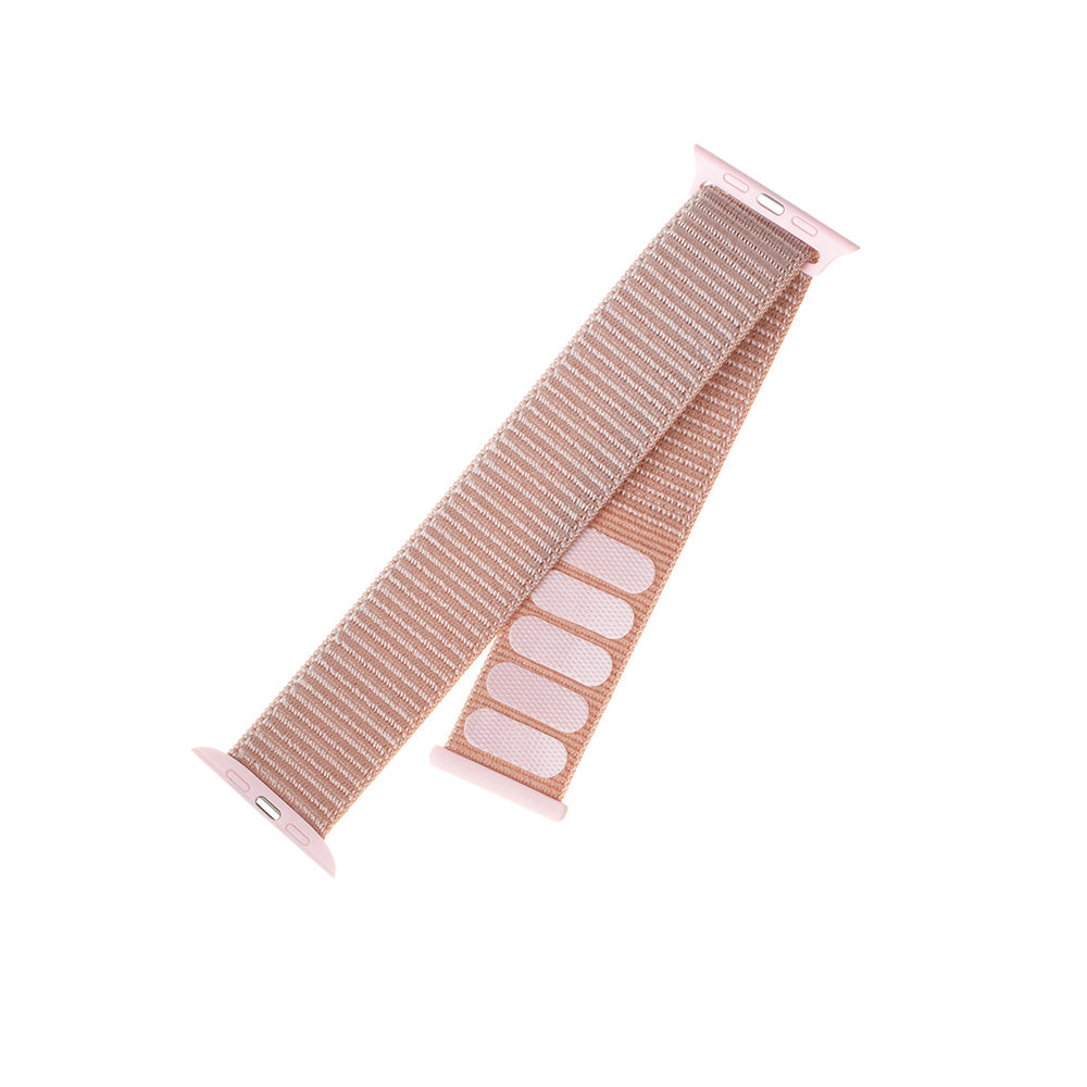 Kaiš Fixed Nylon za Apple Watch 49mm / 46mm / 45mm / 44mm / 42mm serije, Roze Zlato