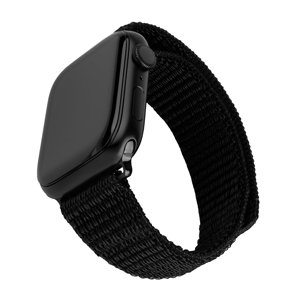 Kaiš Fixed Nylon Sporty za Apple Watch 49mm / 46mm / 45mm / 44mm / 42mm serije, Crni