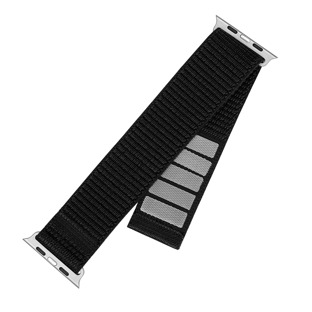 Kaiš Fixed Nylon Sporty za Apple Watch 49mm / 46mm / 45mm / 44mm / 42mm serije, Crni