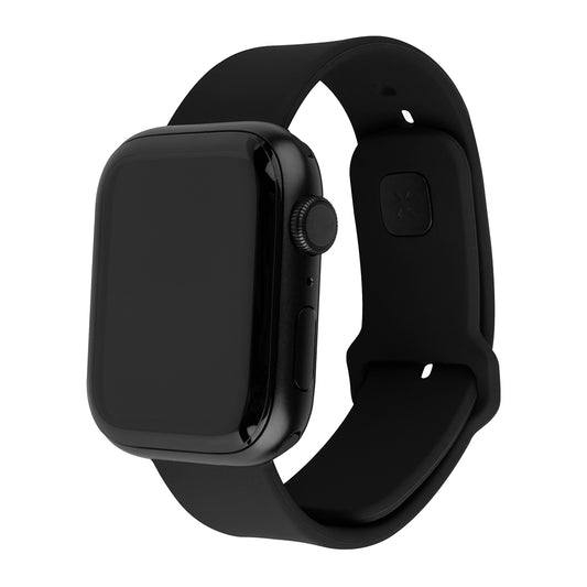 Kaiš Fixed Silicone Sporty za Apple Watch 42mm / 41mm / 40mm / 38mm seriju, Crni