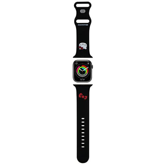 Kaiš Hello Kitty Silicone Kitty Head za Apple Watch 49mm / 46mm / 45mm / 44mm / 42mm seriju, Crna