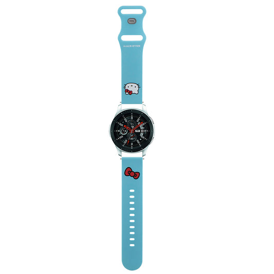 Kaiš Hello Kitty Silicone Kitty Head za Samsung Galaxy Watch / Huawei Watch 46mm / 45mm / 41mm serije, Plava.
