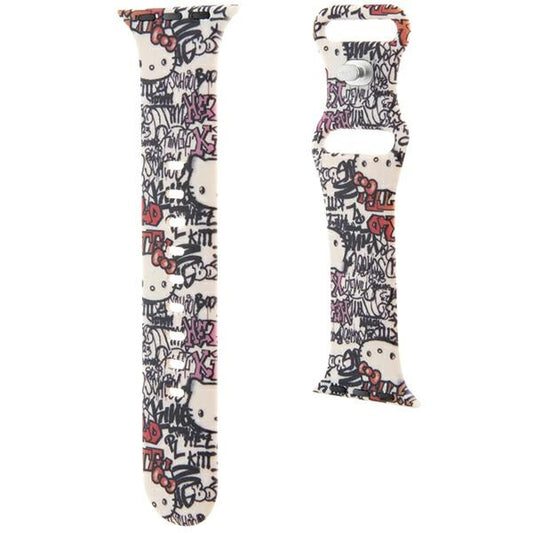 Kaiš Hello Kitty Silicone Tags Graffiti za Apple Watch 42mm / 41mm / 40mm / 38mm seriju, Bež