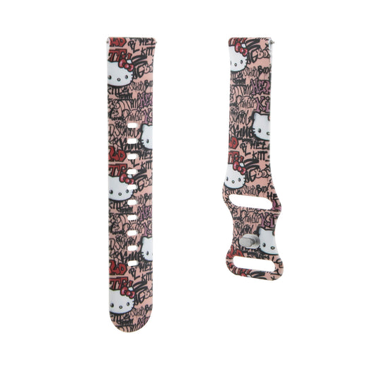 Kaiš Hello Kitty Silicone Tags Graffiti za Samsung Galaxy Watch / Huawei Watch Series, Roze