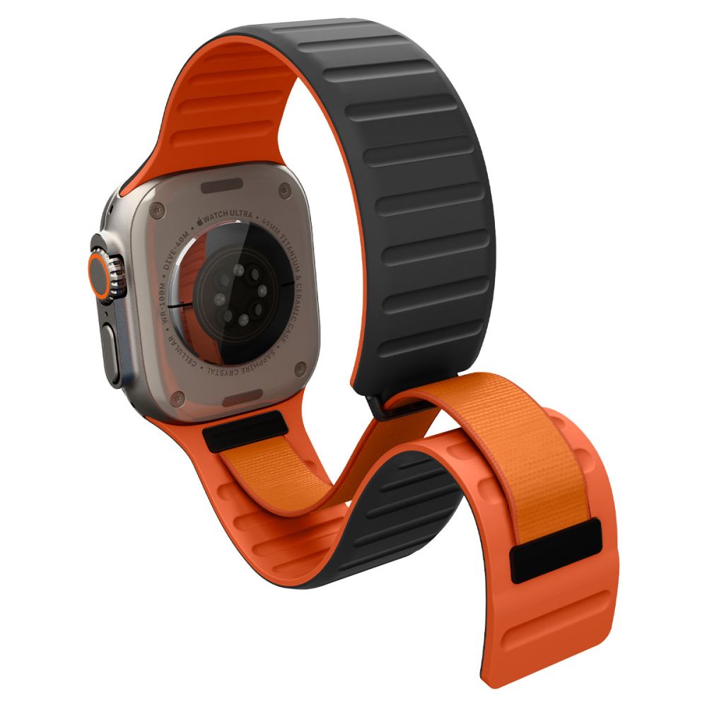 Spigen Athlex Air M kaiš za Apple Watch 49mm / 46mm / 45mm / 44mm Series, Crno Narandžasti AMP11534