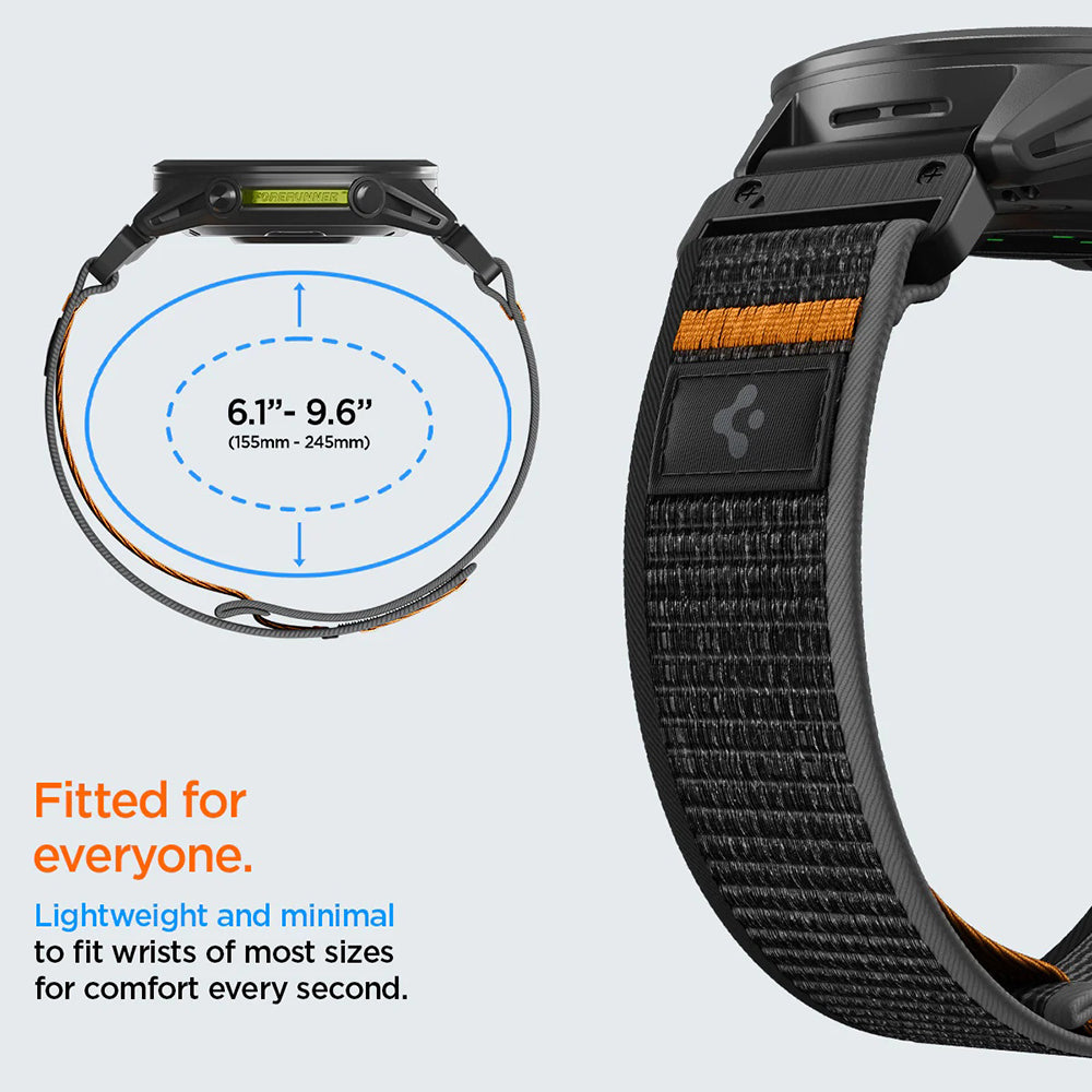 Kaiš Spigen Athlex Air za Garmin Watch Fenix / Forerunner / Approach Series, 22mm, Crno Narandžasta AMP11426