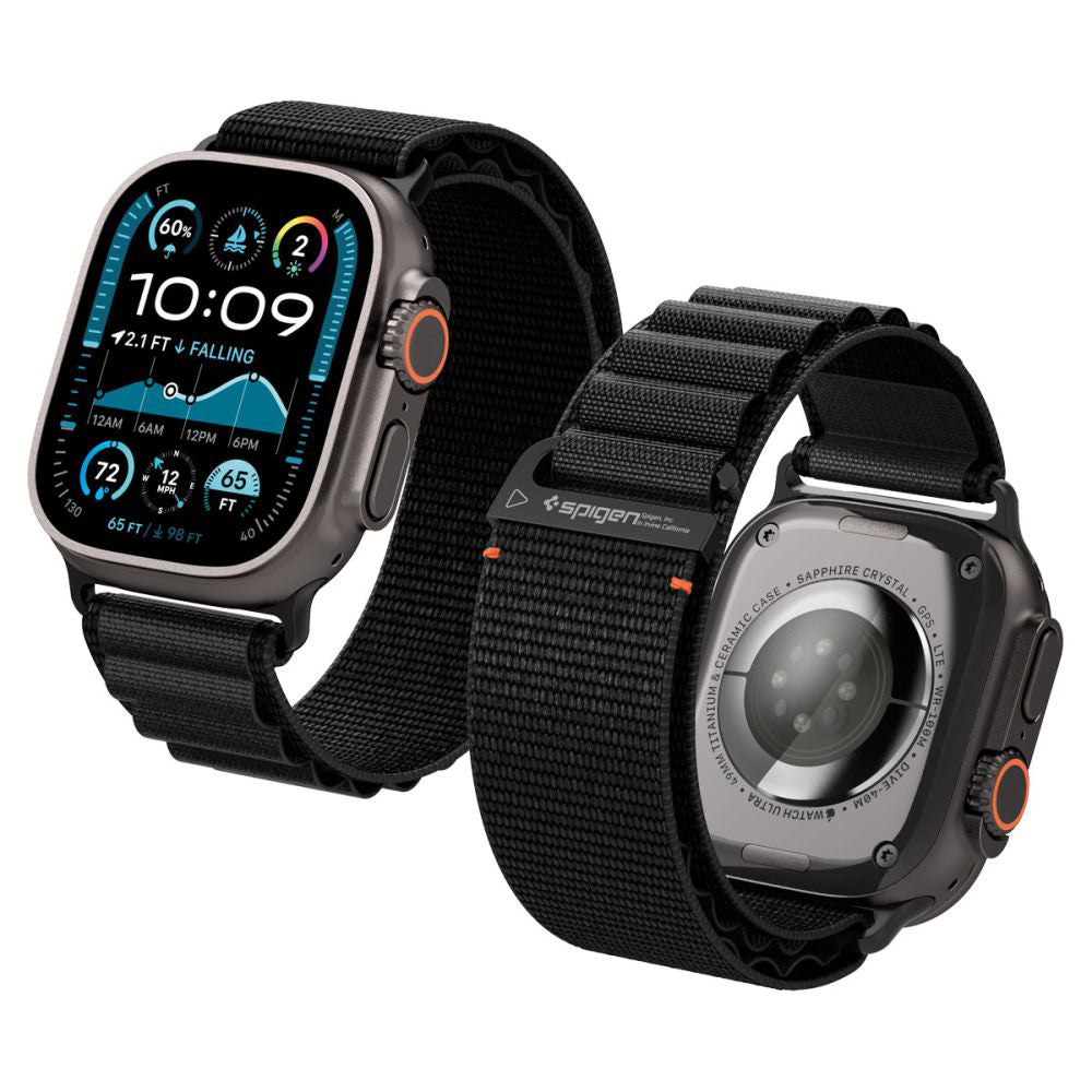 Kaiš Spigen WBF1 za Apple Watch 49mm / 46mm / 45mm / 44mm Series, Crni AMP10144