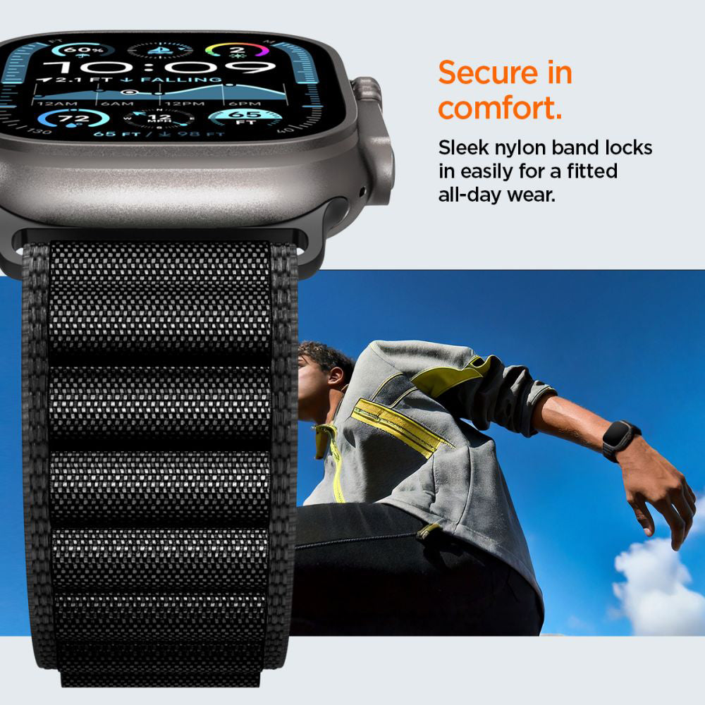 Kaiš Spigen WBF1 za Apple Watch 49mm / 46mm / 45mm / 44mm Series, Crni AMP10144