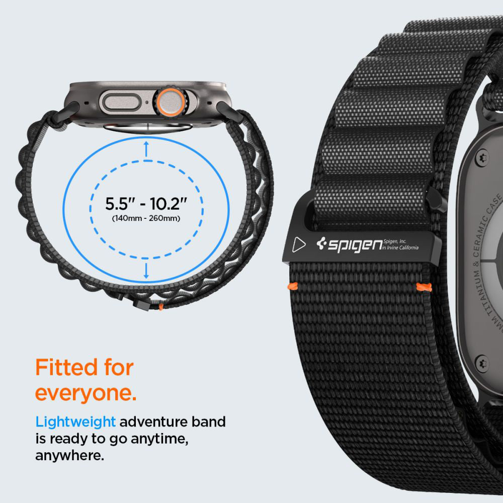 Kaiš Spigen WBF1 za Apple Watch 49mm / 46mm / 45mm / 44mm Series, Crni AMP10144