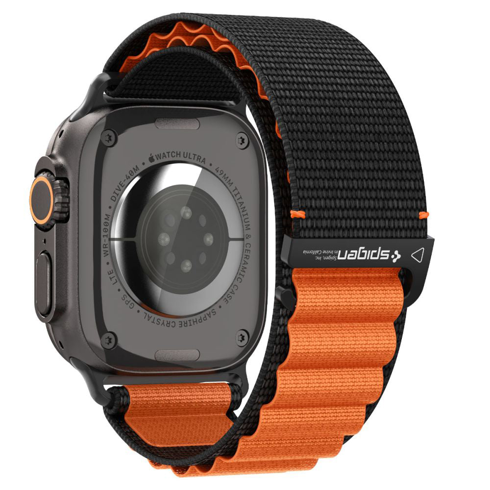 Kaiš Spigen WBF1 za Apple Watch 49mm / 46mm / 45mm / 44mm serije, Crno-narandžasti AMP10145