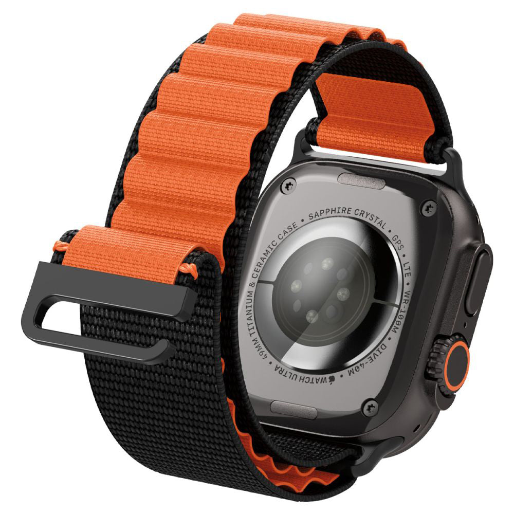 Kaiš Spigen WBF1 za Apple Watch 49mm / 46mm / 45mm / 44mm serije, Crno-narandžasti AMP10145