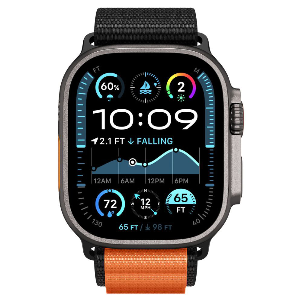 Kaiš Spigen WBF1 za Apple Watch 49mm / 46mm / 45mm / 44mm serije, Crno-narandžasti AMP10145