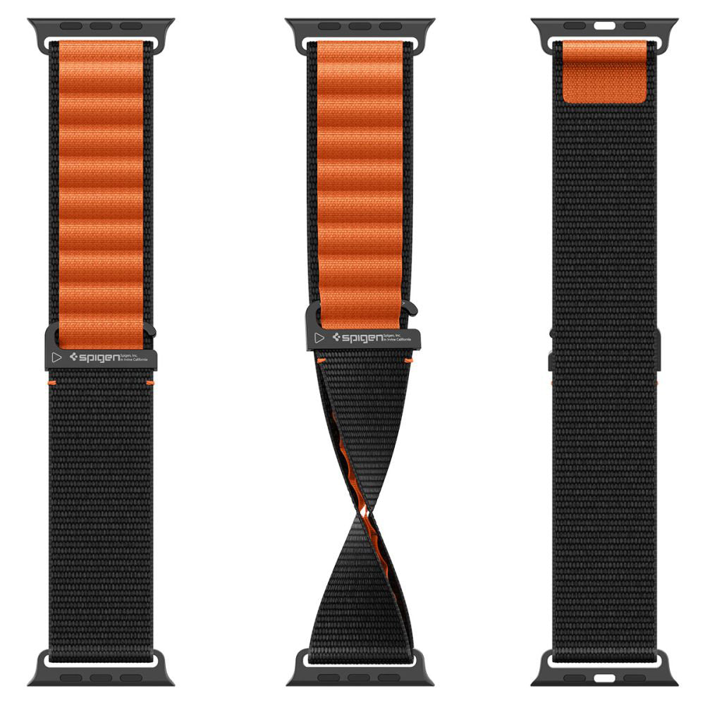 Kaiš Spigen WBF1 za Apple Watch 49mm / 46mm / 45mm / 44mm serije, Crno-narandžasti AMP10145