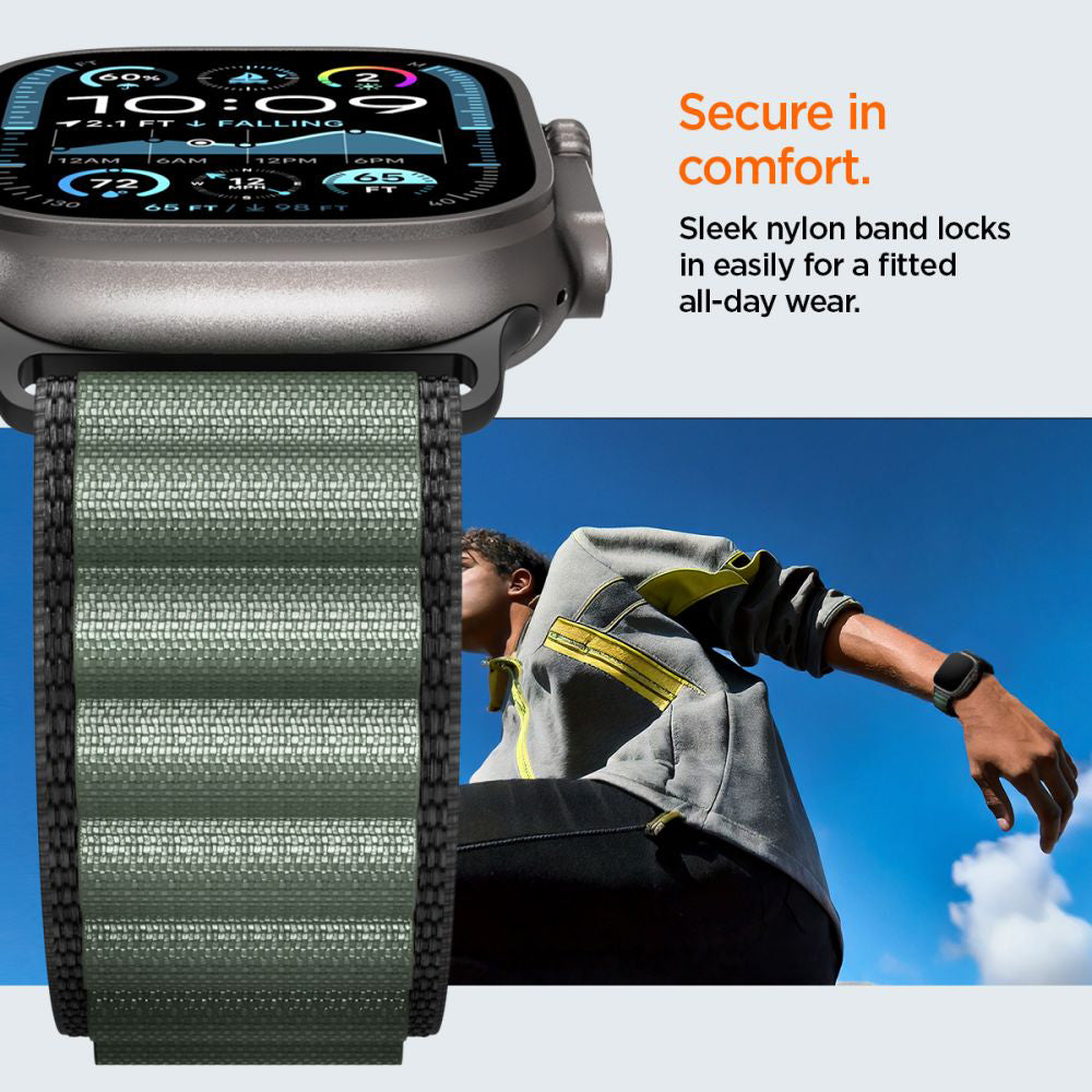 Kaiš Spigen WBF1 za Apple Watch 49mm / 46mm / 45mm / 44mm Series, Crno Zeleni AMP10223