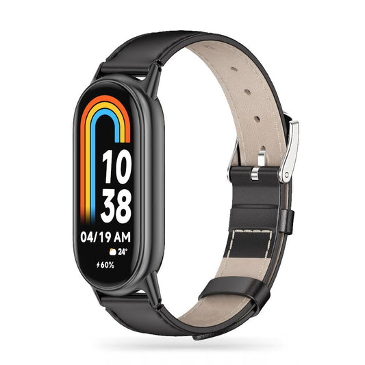 Kaiš Tech-Protect Leatherfit za Xiaomi Smart Band 8 / 9, Crni