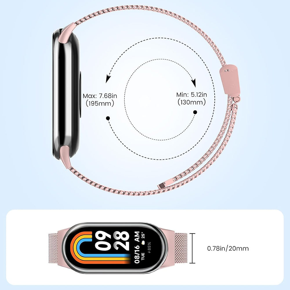 Kaiš Techsuit W022 za Xiaomi Smart Band 9 / 8, 15mm, Zlatno Roze