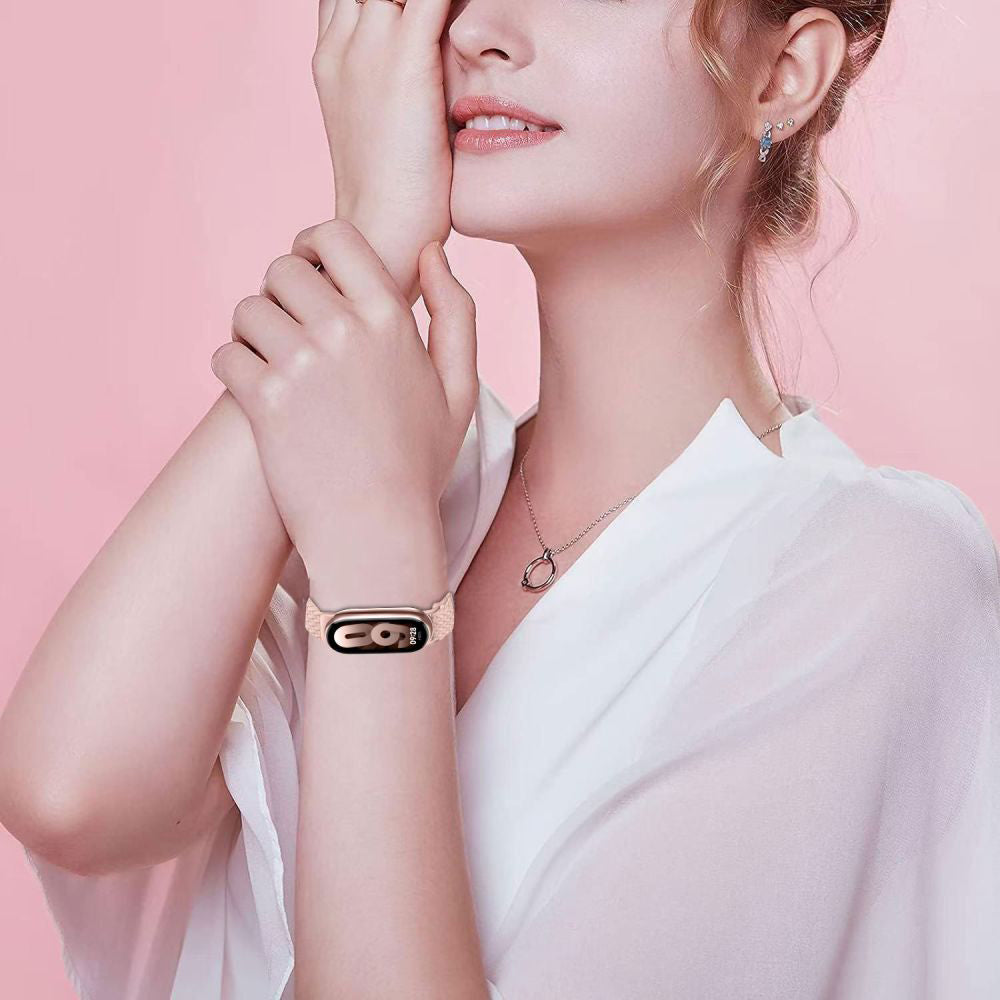Curea Techsuit W032 za Xiaomi Smart Band 9 / 8, Roze
