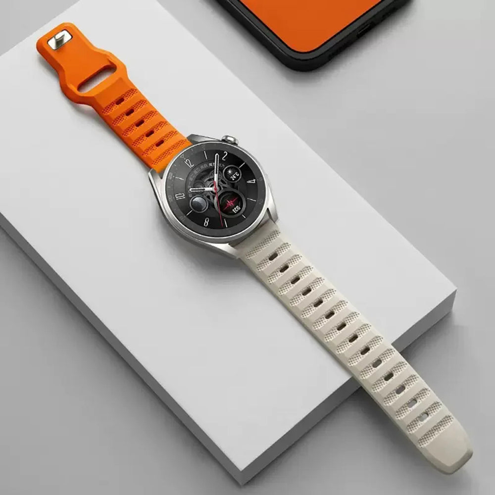 Kaiš Techsuit W050 za Samsung Galaxy Watch / Huawei Watch Series, Bež Narandžasta