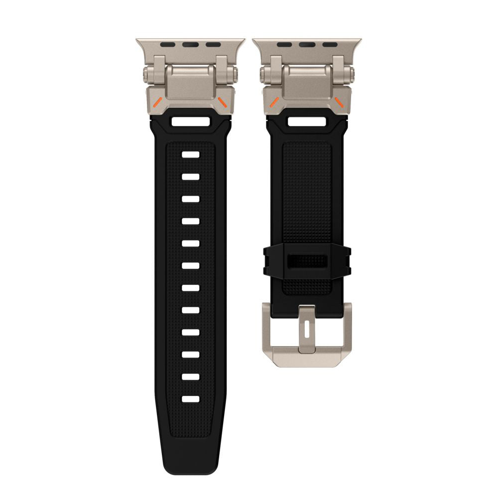 Kaiš Techsuit W064 za Apple Watch 49mm / 46mm / 45mm / 44mm / 42mm serije, Crno Srebrni