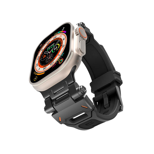 Techsuit kaiš W064 za Apple Watch 49mm / 46mm / 45mm / 44mm / 42mm Series, Crna