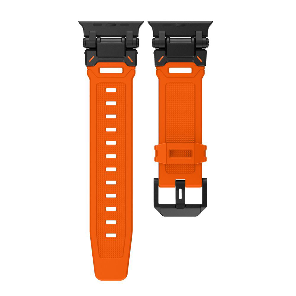 Kaiš Techsuit W064 za Apple Watch 49mm / 46mm / 45mm / 44mm / 42mm serije, Crno-Narandžasti