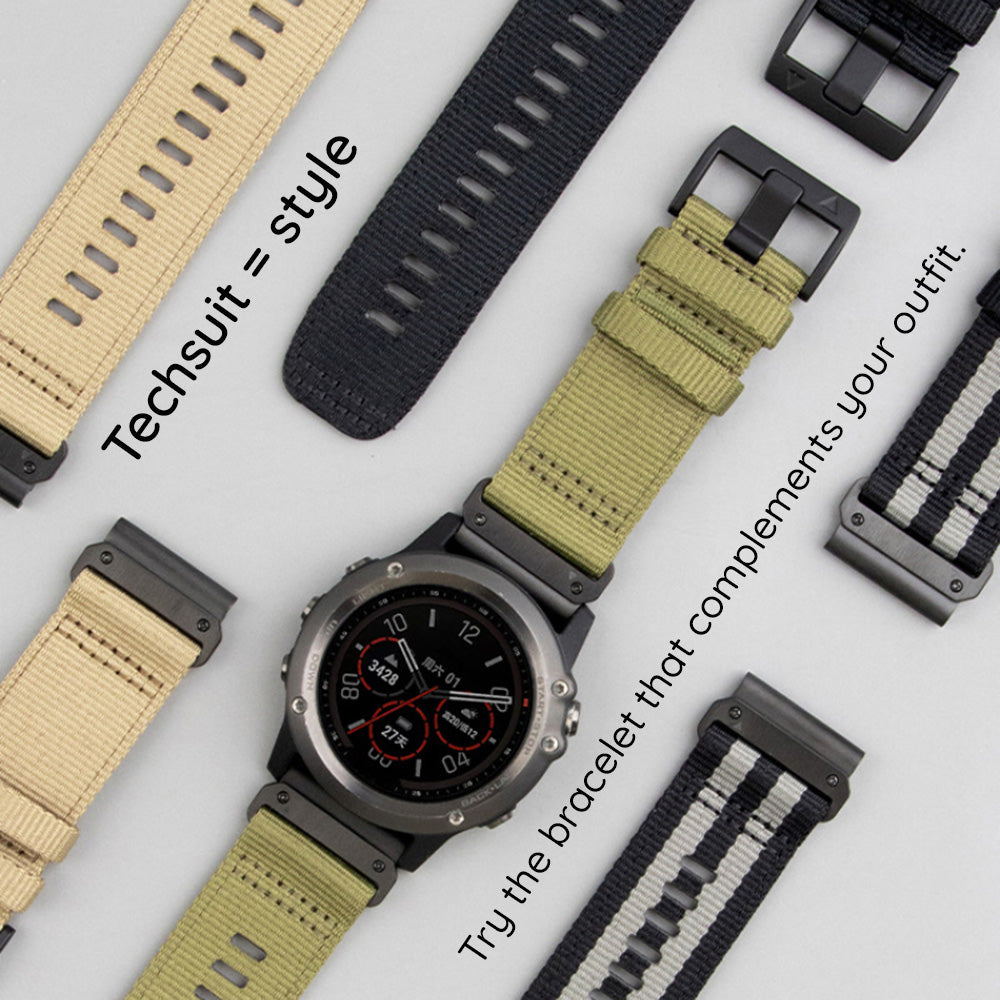 Curea Techsuit W070 za Garmin Instinct / Approach / Fenix Watch Series, 20mm, Narandžasta