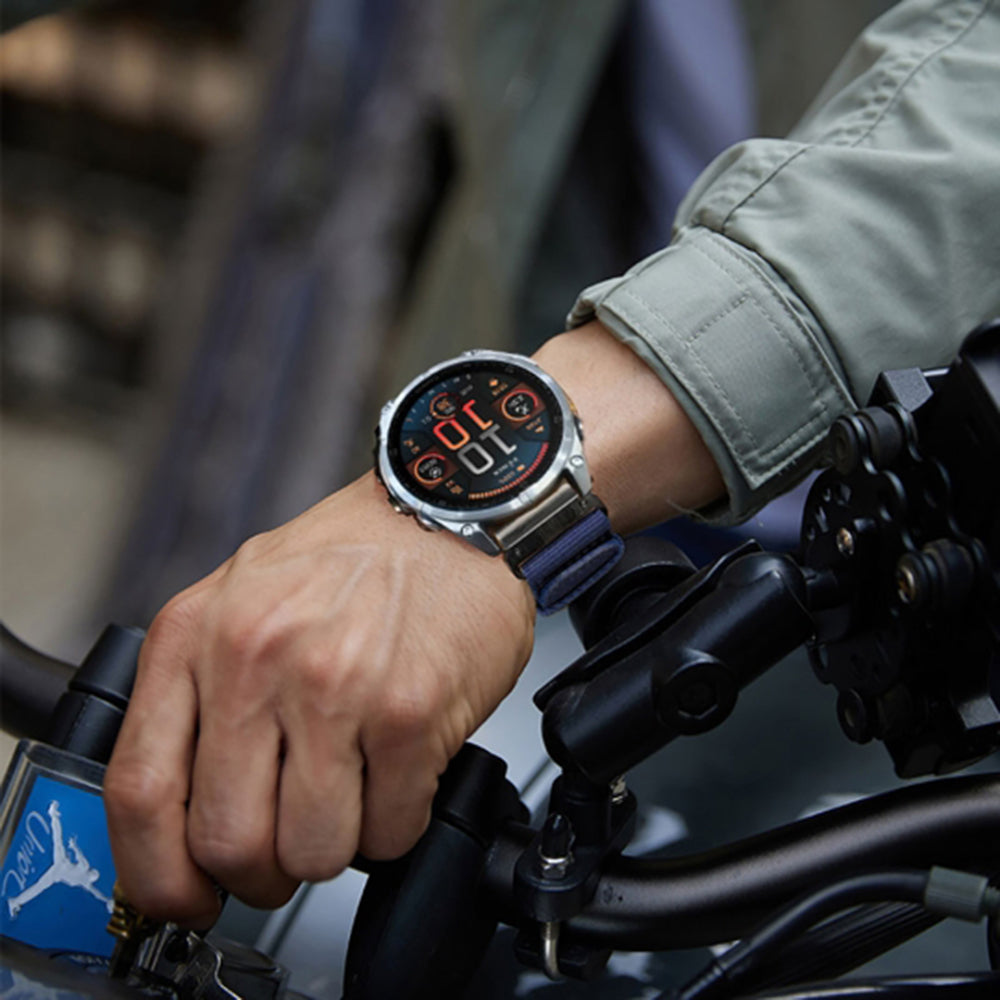 Curea Techsuit W070 za Garmin Watch Fenix / Forerunner / Approach Series, 22mm, Tamnoplava